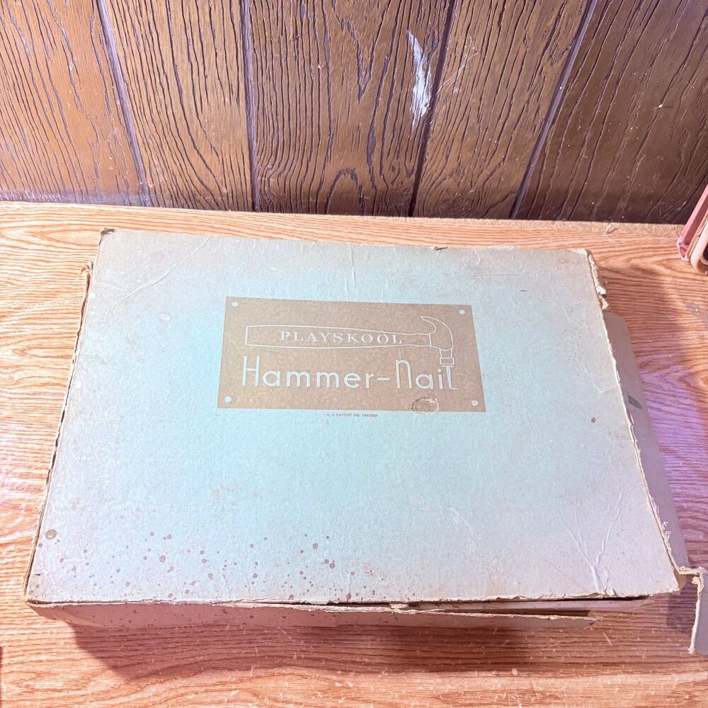 Playskool Hammer-Nail Set In Box; Hammer Wood Parts, Nails